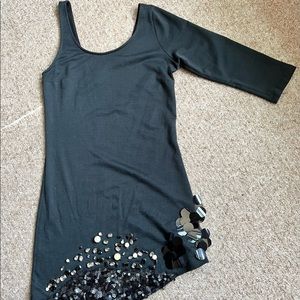 Good Pencey One Shoulder Rhinestones Cocktail Mini Dress Sz L
